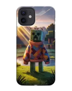 Чехол для iPhone 12 mini с картинкой «Крипер в свитере»
