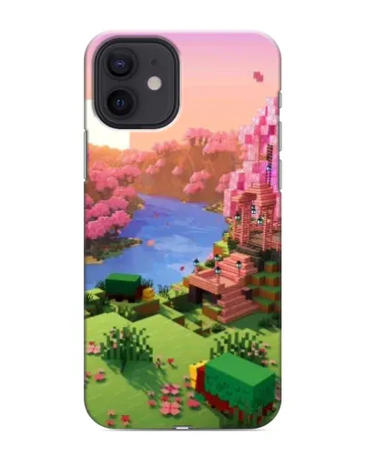 Чехол для iPhone 12 mini с картинкой «Розовое дерево Minecraft» Чехол для iPhone 12 mini с картинкой «Розовое дерево Minecraft»