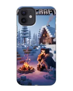 Чехол для iPhone 12 mini с картинкой «Зимний Minecraft»