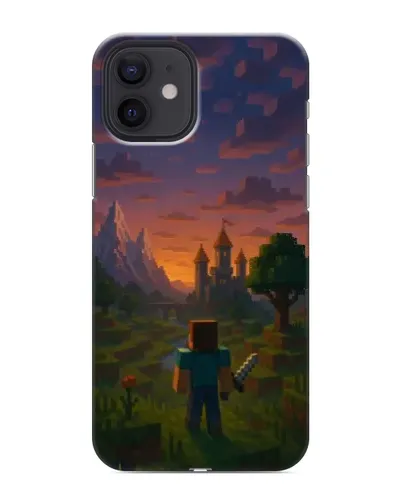 Чехол для iPhone 12 mini с картинкой «Стив у башни» Чехол для iPhone 12 mini с картинкой «Стив у башни»
