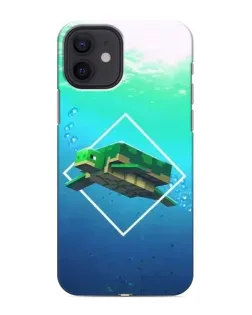 Чехол для iPhone 12 mini с картинкой «Черепаха Minecraft»