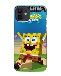 Чехол для iPhone 12 mini с картинкой «Губка Боб Minecraft»