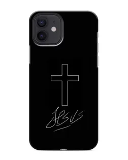 Чехол для iPhone 12 mini с картинкой «Графический крест Jesus»