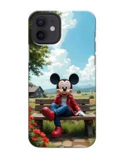 Чохол для iPhone 12 mini з картинкою «Міккі на лавці»