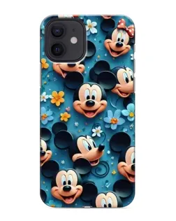 Чохол для iPhone 12 mini з картинкою «Паттерн Міккі та Мінні»