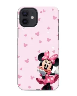 Чохол для iPhone 12 mini з картинкою «Мінні Маус та сердечка»