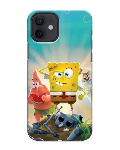 Чохол для iPhone 12 mini з картинкою «Спанч Боб переможець»