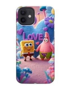 Чехол для iPhone 12 mini с картинкой «Губка Боб Патрик»