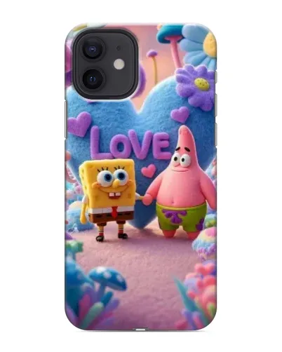 Чехол для iPhone 12 mini с картинкой «Губка Боб Патрик»