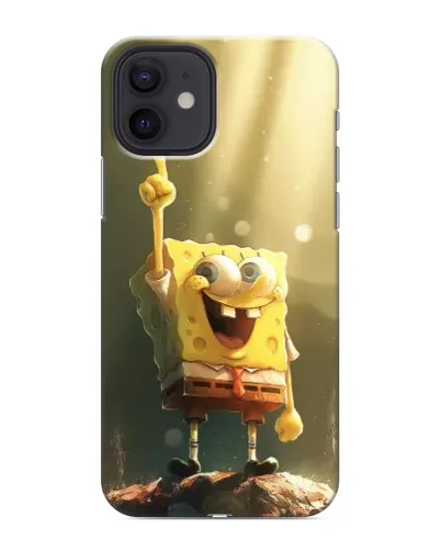Чохол для iPhone 12 mini з картинкою «Сяючий Спанч Боб»