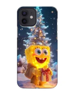 Чохол для iPhone 12 mini з картинкою «Різдвяний Спанч Боб»