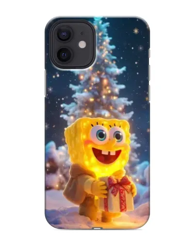 Чохол для iPhone 12 mini з картинкою «Різдвяний Спанч Боб»