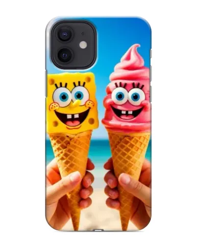 Чохол для iPhone 12 mini з картинкою «Спанч Боб морозиво»