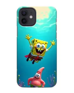 Чехол для iPhone 12 mini с картинкой «Спанч Боб под водой»