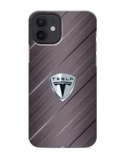 Чохол для iPhone 12 mini з картинкою «Металева текстура Tesla»