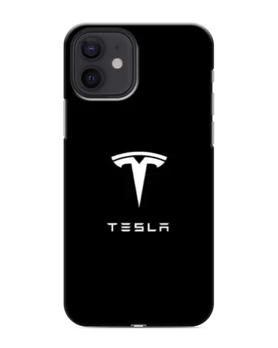 Чохол для iPhone 12 mini з картинкою «Tesla White Logo»