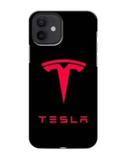 Чохол для iPhone 12 mini з картинкою «Tesla Red Logo»