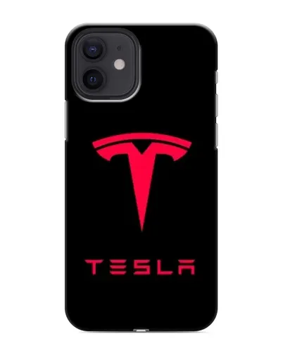 Чохол для iPhone 12 mini з картинкою «Tesla Red Logo»