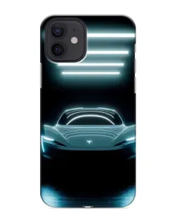 Чохол для iPhone 12 mini з картинкою «Tesla в неоні»