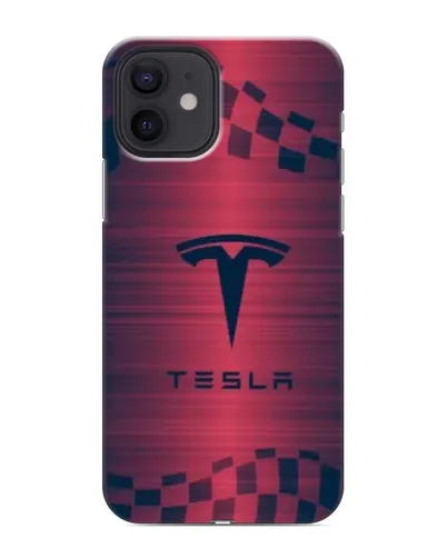 Чохол для iPhone 12 mini з картинкою «Тесла червоний карбон»