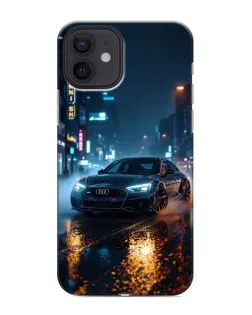 Чохол для iPhone 12 mini з картинкою «Нічне місто та Audi»