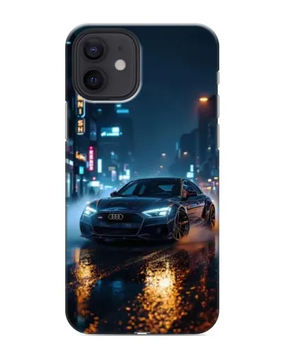 Чохол для iPhone 12 mini з картинкою «Нічне місто та Audi» Чохол для iPhone 12 mini з картинкою «Нічне місто та Audi»