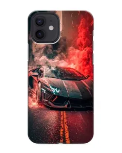 Чохол для iPhone 12 mini з картинкою «Lamborghini червоний дим»