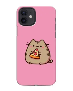 Чехол для iPhone 12 mini с картинкой «Пушин с пиццей»