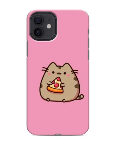 Чехол для iPhone 12 mini с картинкой «Пушин с пиццей»