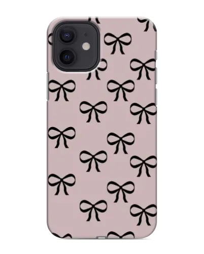 Чохол для iPhone 12 mini з картинкою «Чорні бантики»