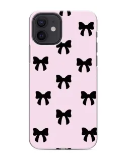 Чохол для iPhone 12 mini з картинкою «Чорні банти Coquette»