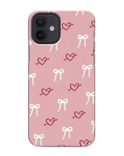 Чохол для iPhone 12 mini з картинкою «Серця та банти»
