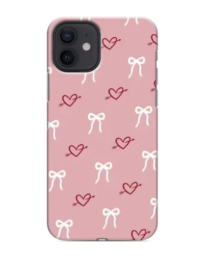 Чохол для iPhone 12 mini з картинкою «Серця та банти»