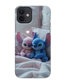 Чехол для iPhone 12 mini с картинкой «Плюшевые Стич Ангел»