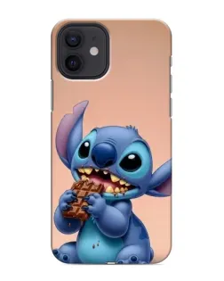 Чехол для iPhone 12 mini с картинкой «Стич ест шоколад»