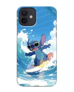 Чехол для iPhone 12 mini с картинкой «Стич на волне»