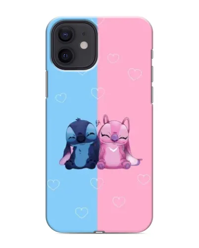 Чехол для iPhone 12 mini с картинкой «Stitch и Angel Love»