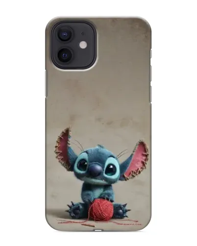 Чехол для iPhone 12 mini с картинкой «Стич на коричневом фоне»