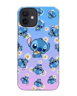 Чехол для iPhone 12 mini с картинкой «Паттерн со Стичем»