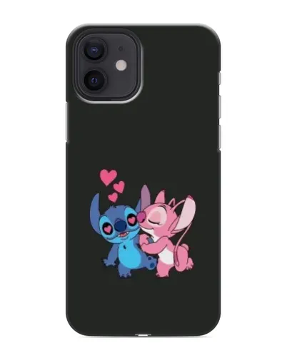 Чехол для iPhone 12 mini с картинкой «Анжел целует Стича»