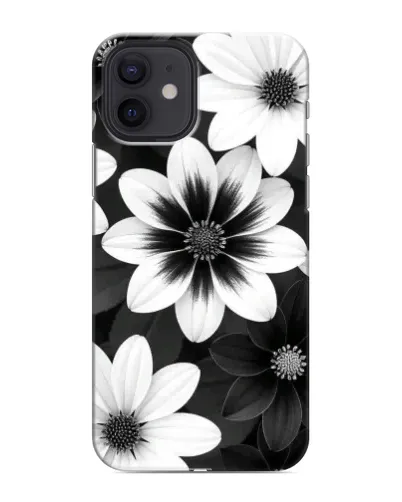 Чохол для iPhone 12 mini з картинкою «Монохромні айстри»