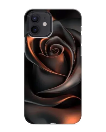 Чохол для iPhone 12 mini з картинкою «Шовкова чорна троянда»