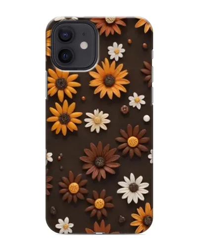 Чохол для iPhone 12 mini з картинкою «Візерунок з маленьких соняшників»