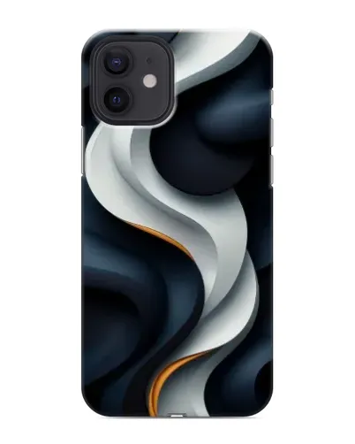 Чохол для iPhone 12 mini з картинкою «Об'ємні чорно-білі стрічки»