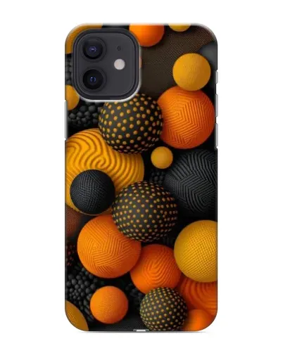 Чохол для iPhone 12 mini з картинкою «Об'ємні помаранчеві сфери»