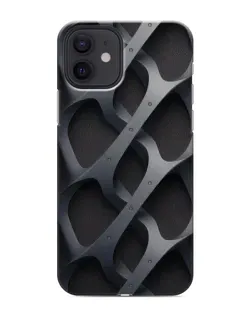 Чохол для iPhone 12 mini з картинкою «Об'ємне сіре плетіння»
