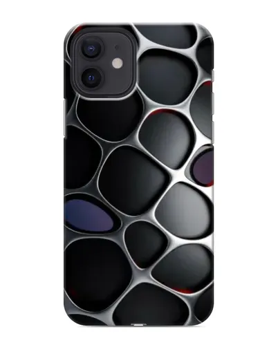 Чохол для iPhone 12 mini з картинкою «Об'ємна темна решітка»