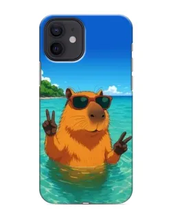 Чехол для iPhone 12 mini с картинкой «Морская капибара»