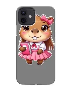Чехол для iPhone 12 mini с картинкой «Девочка капибара»