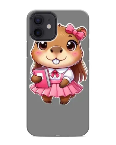 Чехол для iPhone 12 mini с картинкой «Девочка капибара»